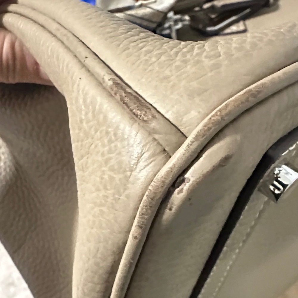 Birkin Hermes Style Bag - Elegant Taupe Gennuine Leather Handbag 35cm - Picture 13 of 15